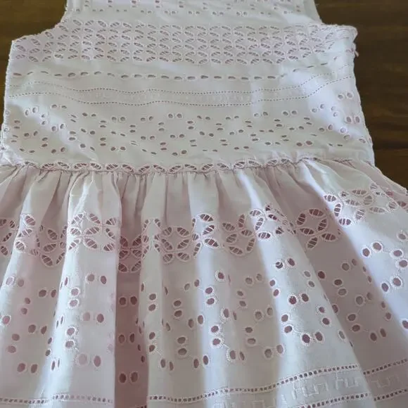 Girls pink eyelet lace tank dress Gap girls size 10 GUC - Picture 3 of 7